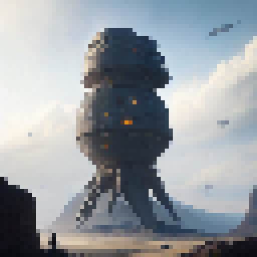an archer scifi tower
