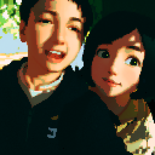 A cute girl with short hair brings bright sunshine.