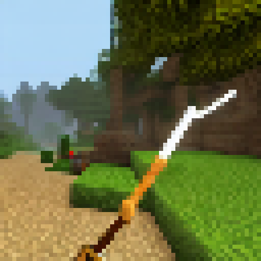 RPG sword, in the style of minecraft