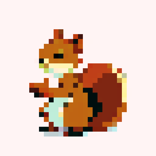 squirrel standing sideways against a clear single color background