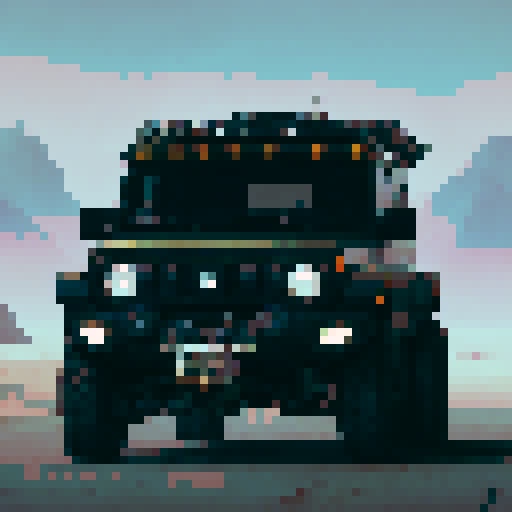 A black Suzuki Jimny in desert