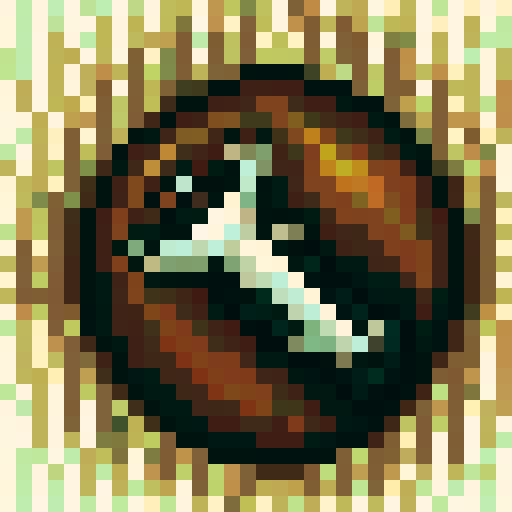 wood resource, pixelated, game icon, 32x32, sRGB, skillful carving, close-up, detailed grain, intricate knots, natural colors, textured bark, polished finish, portrait-like
