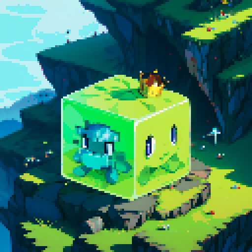 Gelatinous cube wearing crown