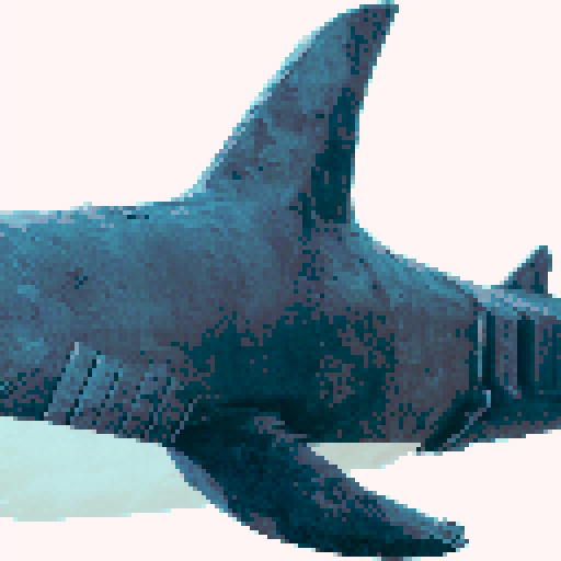 blahaj in pixel art