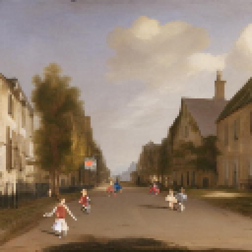 Two young adventurers running across a busy city road, with oncoming cars approaching.