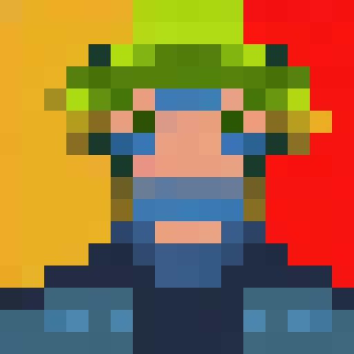 Pixel portrait of a school boy, about 10 years old, focused on the head. He needs to wear a cap.