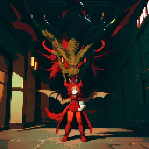 full-body image of a red dragon, dragon alone with nobody else in the frame
