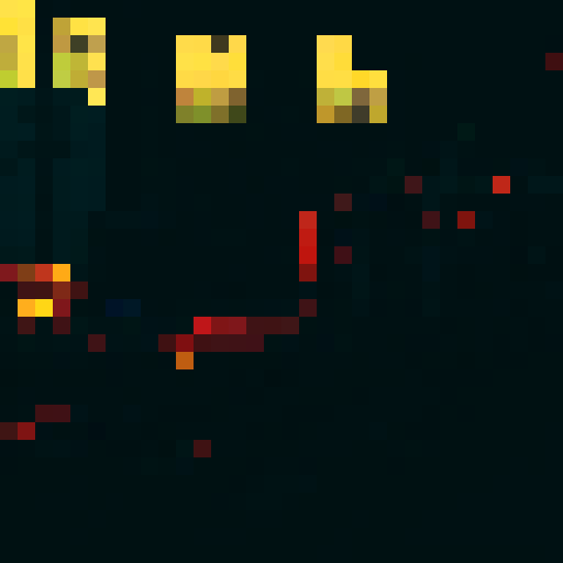 abandoned factory, virus-infected animatronics, decay, danger, chaos, broken machinery, flickering lights, remnants of virus, damaged crates, shattered windows, ominous shadows, viral traces, dark desaturated tones, pixel art