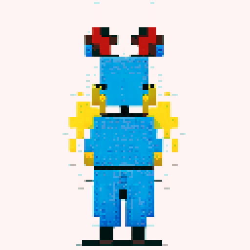 Bugs Bunny, pixelated, Lego, vibrant color palette, sRGB