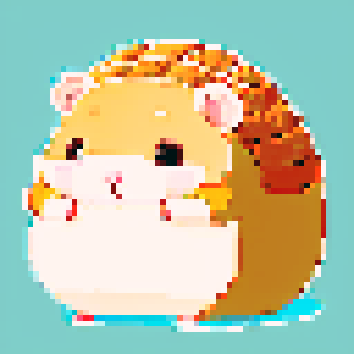hamster, pile of sweet bread and buns, white background