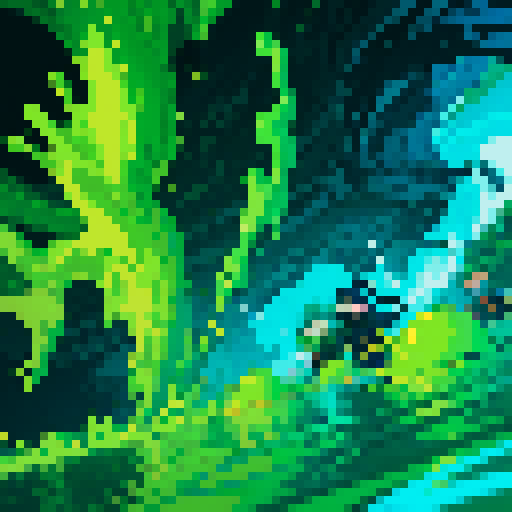 tidal wave of thick slime, thick gooy slime, heroes drowning in slime, slime surrounding heroes, heroes sinking into slime