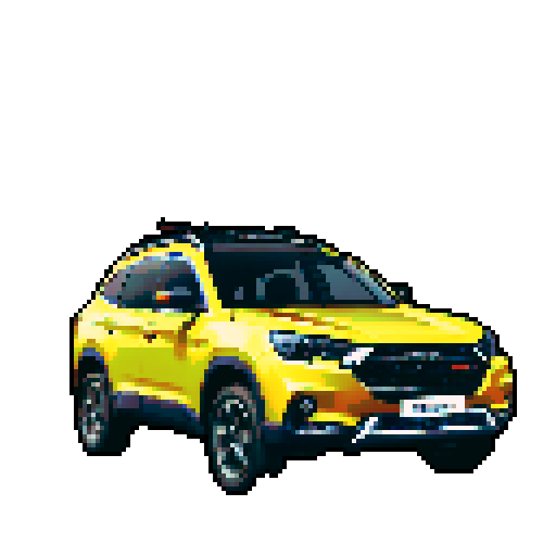 Photorealistic, centered Haval H6 in a three quarter view, right wheel in front, clean background, pixel art style with sRGB colors