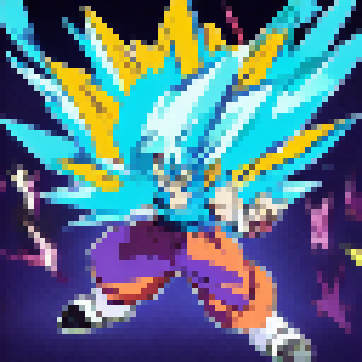 Fierce Goku, with his spiky hair and bulging muscles, charges towards the evil Frieza, who towers over him with his menacing purple aura, as the vibrant orange and blue energy blasts collide in a dazzling display of anime-style combat.
