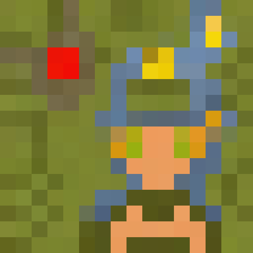 spikey blonde hair, blue eyes, 16bit jrpg main character, game icon, 16x16, pixel art, close up, portrait