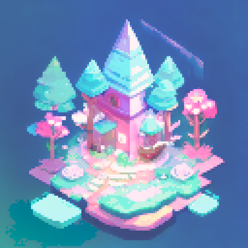 character with vibrant hair, expressive eyes, and a playful smile, surrounded by pixelated cherry blossoms and glowing neon lights, all rendered in the vibrant sRGB color space