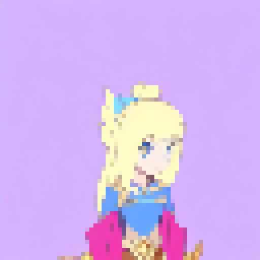 Regal princess with flowing golden hair, adorned in ornate armor, wielding a enchanted sword, standing atop a mountain peak overlooking a sprawling kingdom.