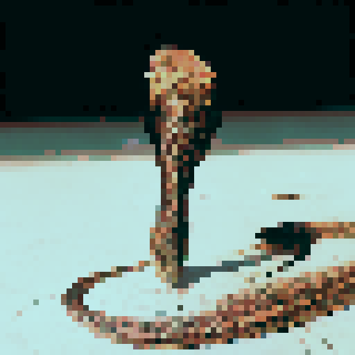 Cobra snake, night time, dark background