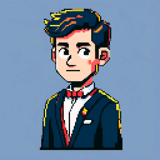 Young, male, HR manager, formal dress, German national, pixel art, sRGB
