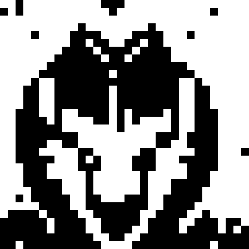 Wolf avatar, portrait, 3/4 view