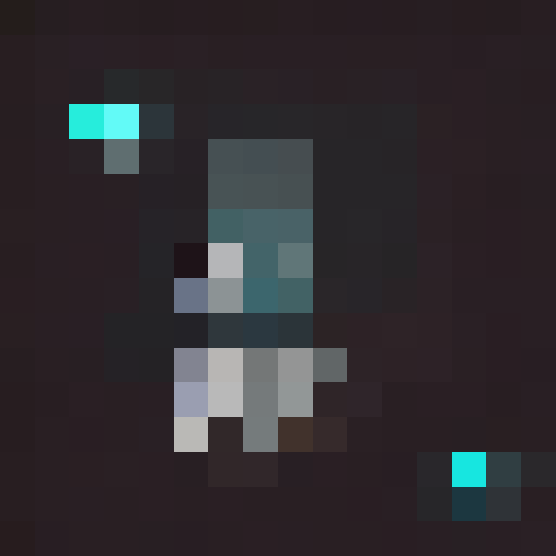 2D sci-fi robot hero character, vibrant colors, futuristic design, glowing eyes, metallic armor, mechanical limbs, dynamic pose, game icon, 16x16, pixel art, close up, portrait