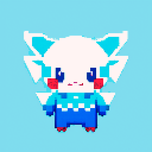 Pokemon style water type starter, no background, just the character