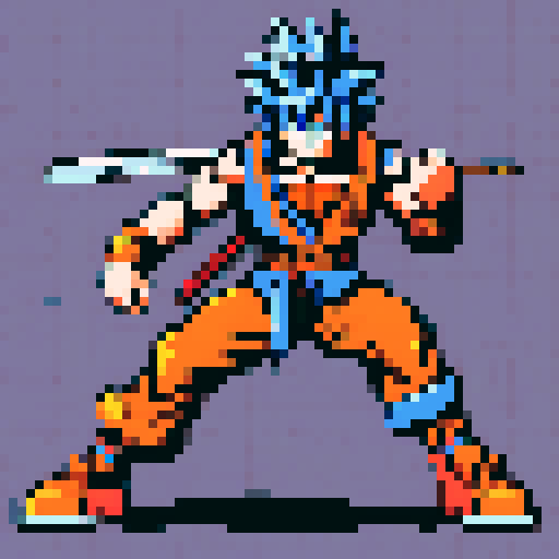 Create Goku in the style of TMNT Shredders Revenge.