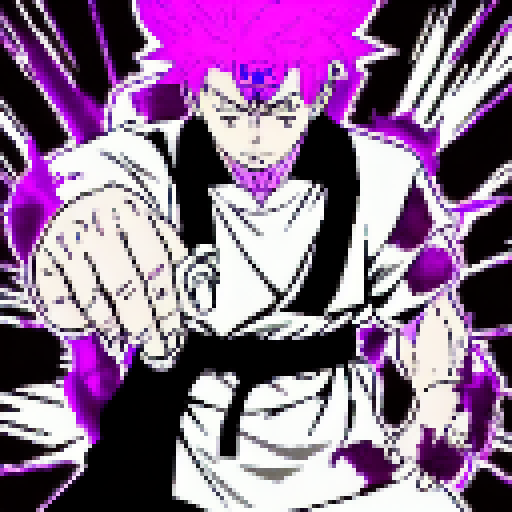  Gojo from Jujutsu kaisen, purple colors, shonen energy flowing