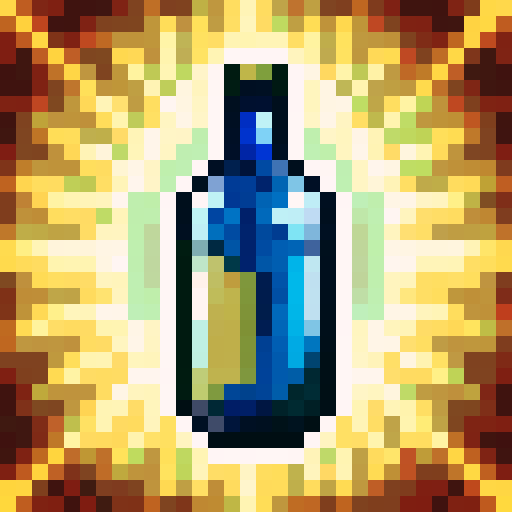 beer bottle cap item, game icon, 32x32 pixel art, sRGB, skill art, close up, portrait, metallic texture, embossed logo, vibrant colors, glossy finish