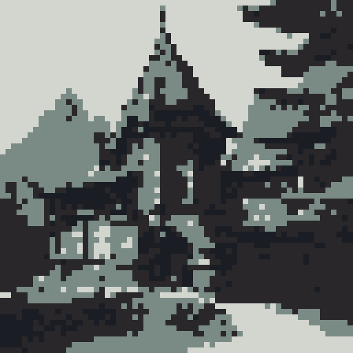 a dark castle atop a mountain 
