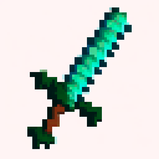 pixel art, 64 by 64, without background, Minecraft-style sword, for Minecraft sprite