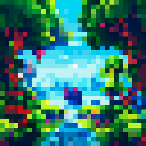 Magical Sanctum, a pixel art game icon capturing a close up, 16x16 portrait of the captivating world of "My Singing Monsters"