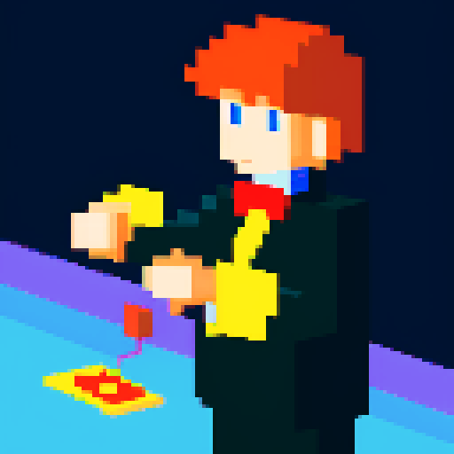 magician in 1980s style, using casette tape to cast sorcery