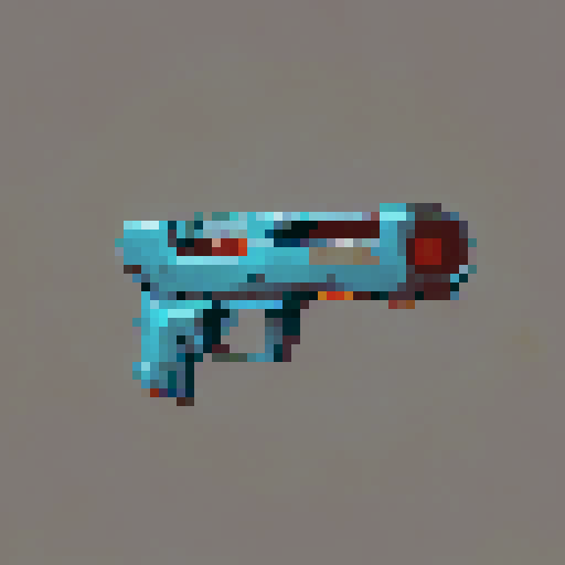 futuristic pistol, gun, blaster