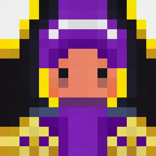 Sprite figure of a warlock in purple robes