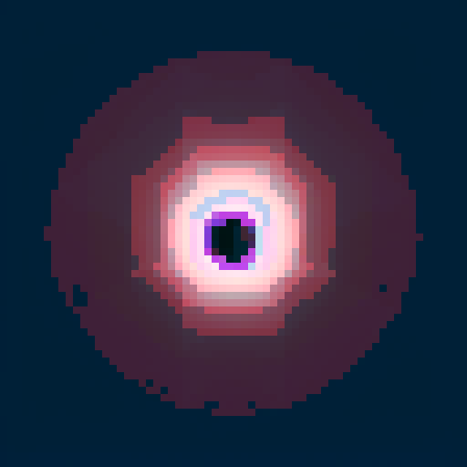 geometric alien beacon, circles and triangles, black and white with purple circle aura