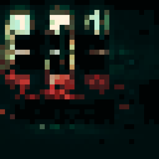 abandoned factory, virus-infected animatronics, decay, danger, chaos, broken machinery, flickering lights, remnants of virus, damaged crates, shattered windows, ominous shadows, viral traces, dark desaturated tones, pixel art