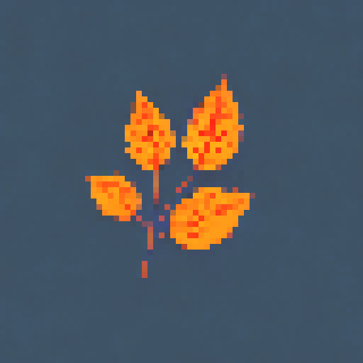 Orange leaves falling on a black background