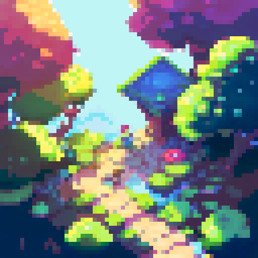 Tree, rendered in vibrant pixel art for a game asset in an earthbound style, png, white background, black outline