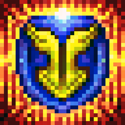 angelic chestplate armor, game icon, 32x32 pixel art, sRGB, skill art, close up, portrait, glowing golden accents, intricate engravings, ethereal wings, radiant halo, shimmering celestial symbols, iridescent gemstones