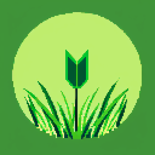 single blade of grass, single color background