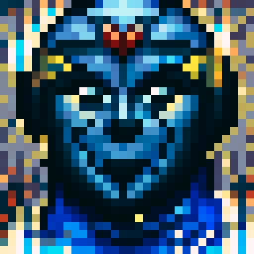 jason vorhees, iconic game character, 32x32 pixel art, vibrant sRGB colors, detailed skill art, intense close up, captivating portrait