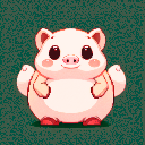 antropomorphic smiling hog with mushroom on back