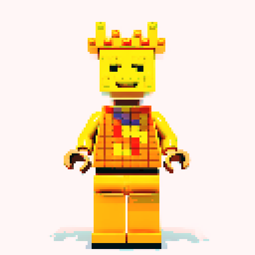 lego pixel, vibrant colors, blocky shapes, small plastic bricks, isometric perspective, retro video game, low resolution, 8-bit graphics, sharp edges, square grid, limited color palette, nostalgic feel, brick-built characters, iconic lego logo, digital recreation, detailed textures, crisp lines, simplified forms, nostalgic gaming vibes