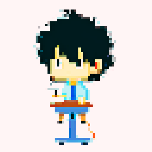 draw this person at a wooden desk typing on a type writer with the coffee in his right hand kept on the desk