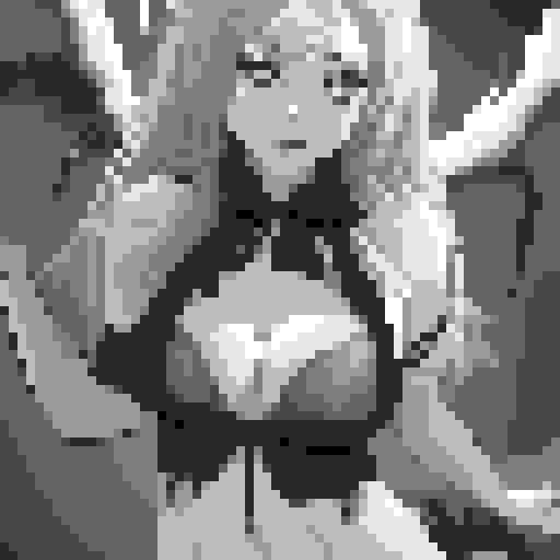 lustful succubus, skin tight lace, deep v-neck crop top, demonic scythe, pixel art, sRGB