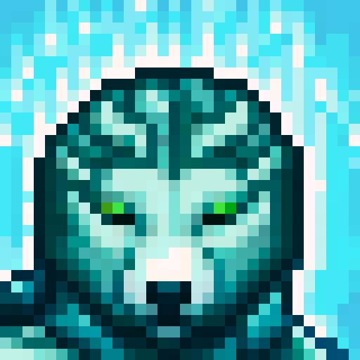 Wolf avatar, portrait, glowing eyes