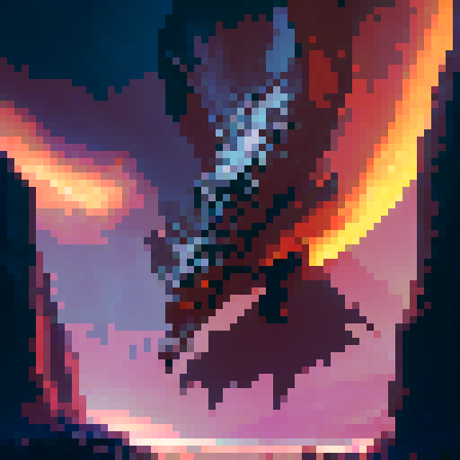 middle-aged warrior, wielding a gleaming, enchanted sword, battles a towering, fire-breathing dragon in a mystical, otherworldly realm