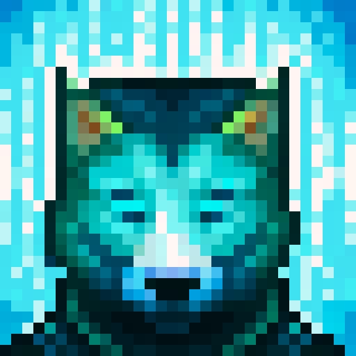 wolf avatar, portrait, glowing eyes