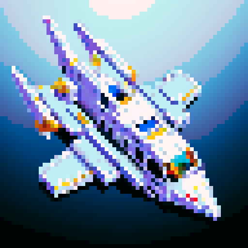Pixel art of a metallic spaceship part, silver and shiny, retro-style 16-bit, 32x32