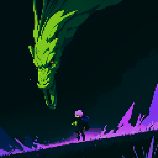 a child run away from a black clouds that follow him, in a swamp, dark color with domination of purple and green